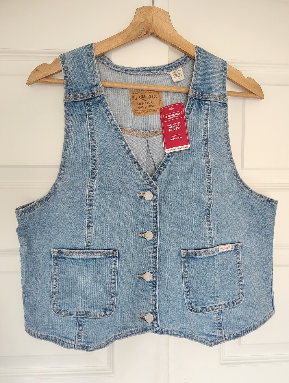 Levi's Light Blue Denim Vest with Front Pockets